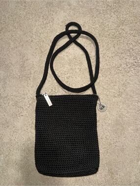 The Sak Crochet Crossbody Bag in Black